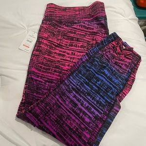 new Danskin multi color cinched crop leggings